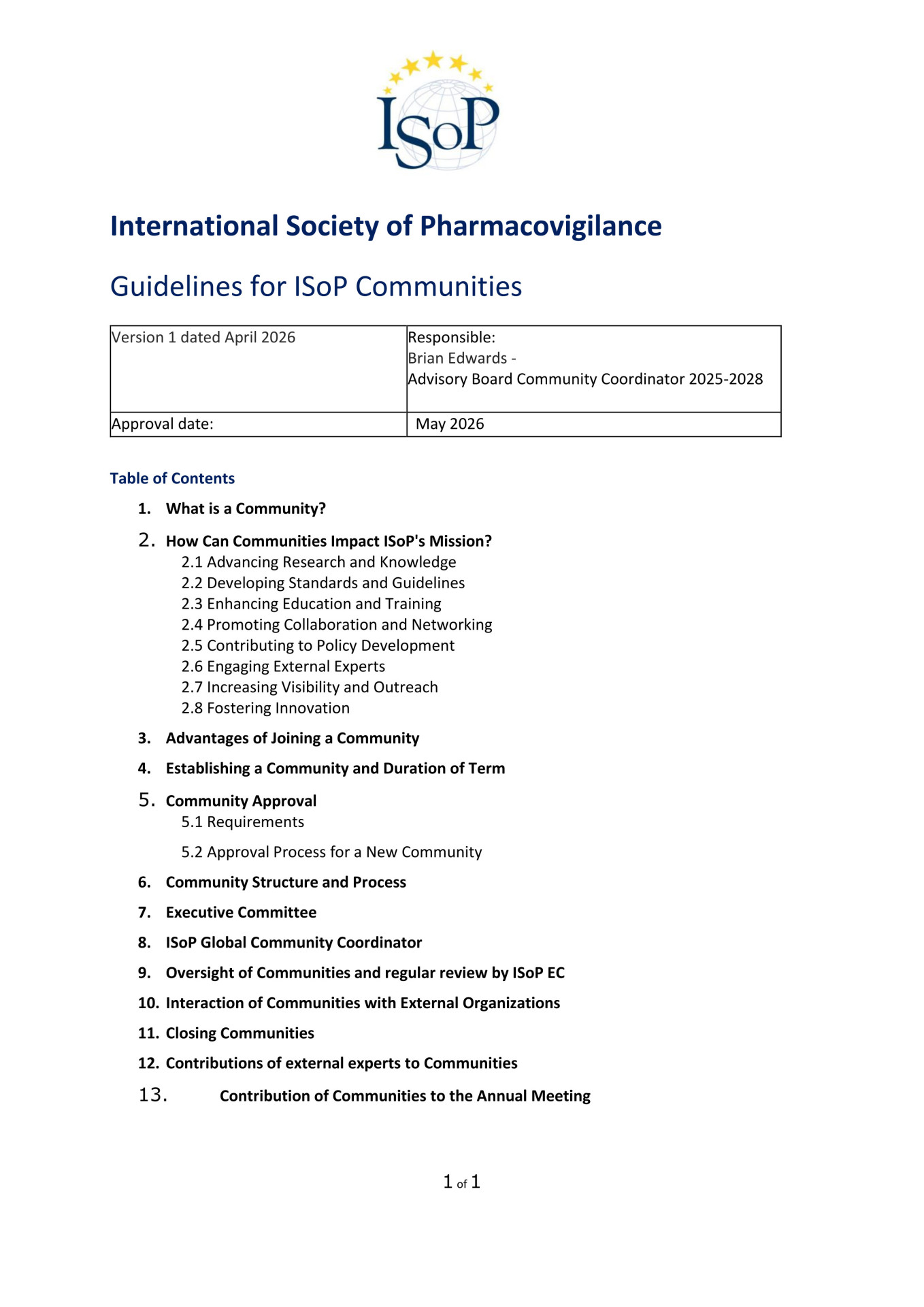 ISoP Communities Guidelines